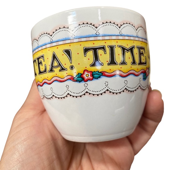 Lot of 2 sets Vintage Mary Engelbreit Cup & Saucer Set Time For Tea ME Yellow - Picture 3 of 7